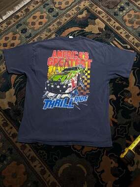 Vintage NASCAR America's Greatest Thrill Ride T-Shirt XL Blue